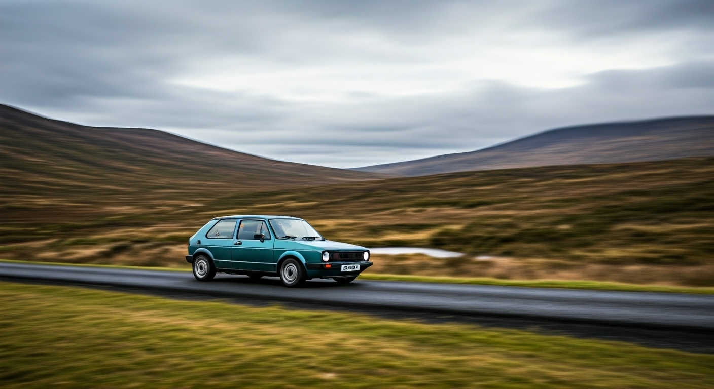 golf clasico en ruta de montaña. Imagen creada con IA